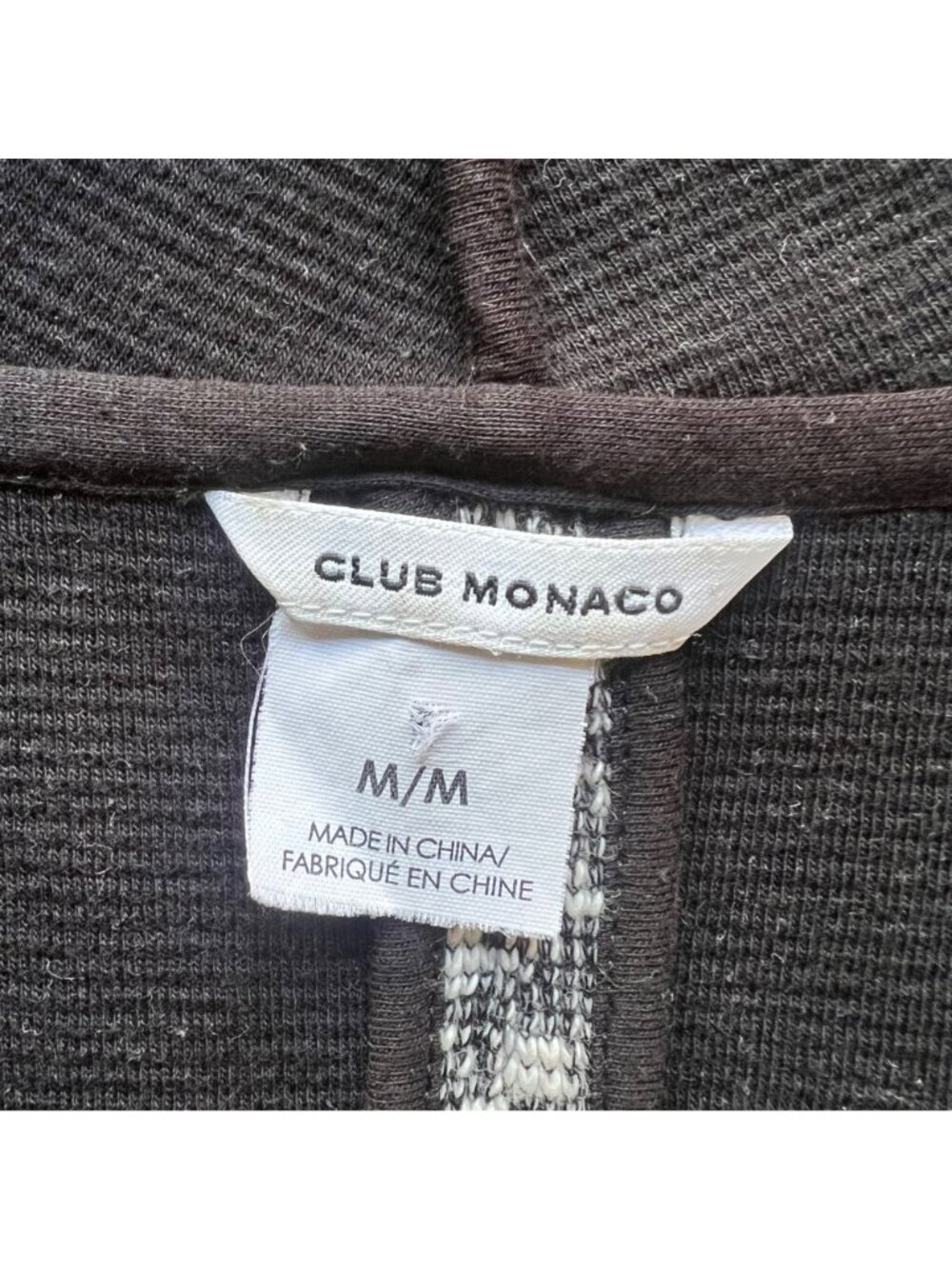 Club Monaco Size M Gray & Black Kiki Boucle Knit Draped Open Cardigan Sweater - Picture 3 of 16